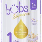 Bubs Supreme Infant Formula, Stage 1, Infants 0-6 months, Made with A2 Beta-Casein Protein Cows Milk, 28.2 oz